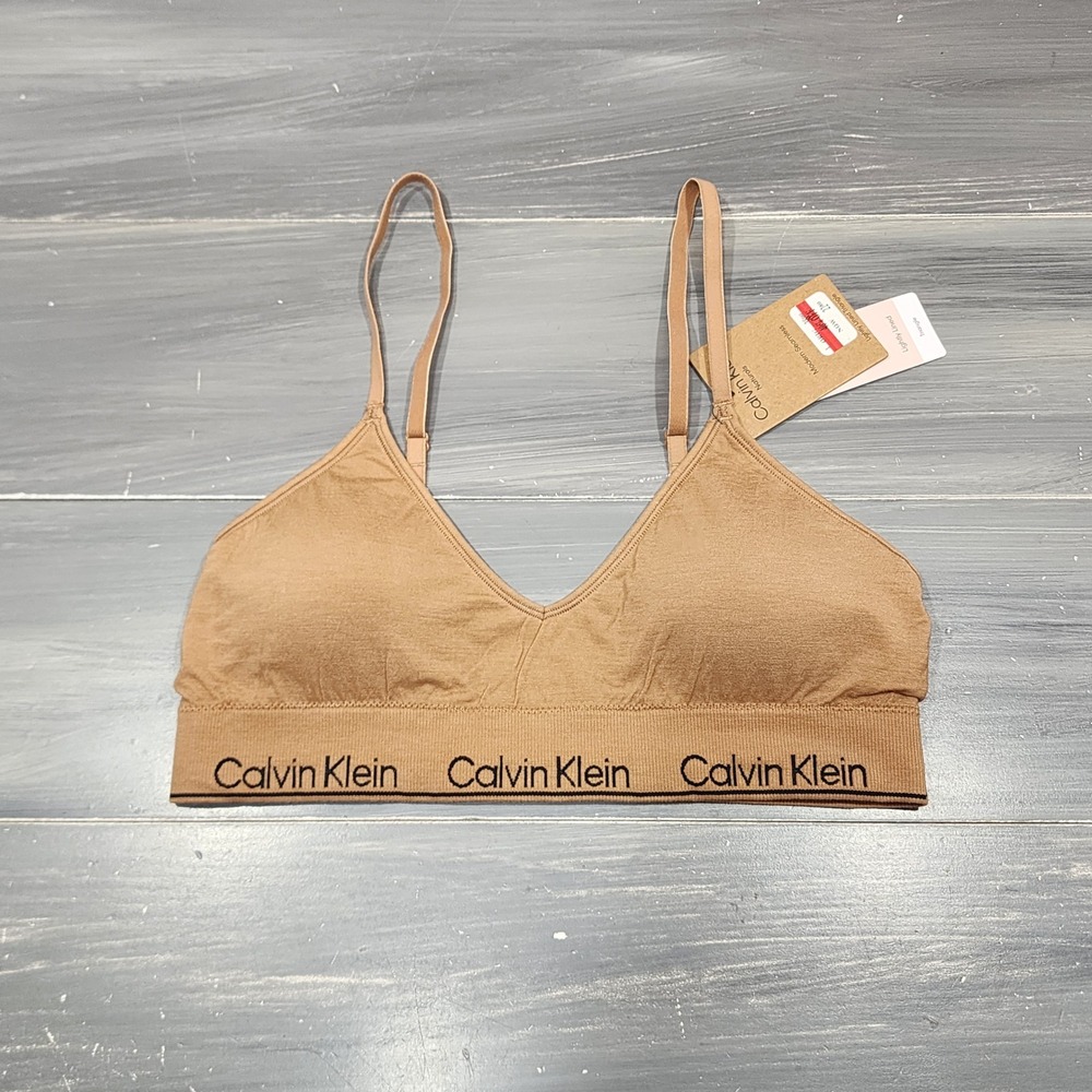 Calvin Klein Modern Seamless Naturals Lightly Lined Triangle Bralette QF7093 MED